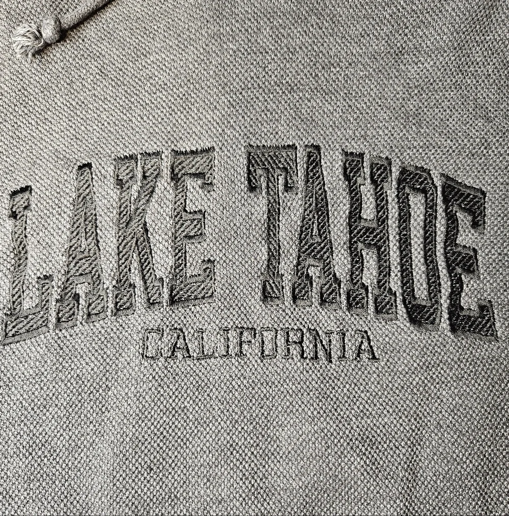 Lake Tahoe Waffle Knit Gray Hoodie Large